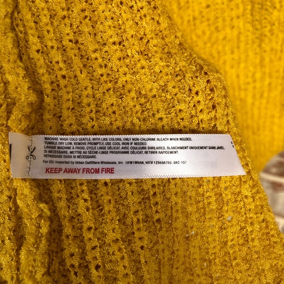 Anthropologie Cropped Knit Kimono Marigold Sweater - Picture 11 of 13